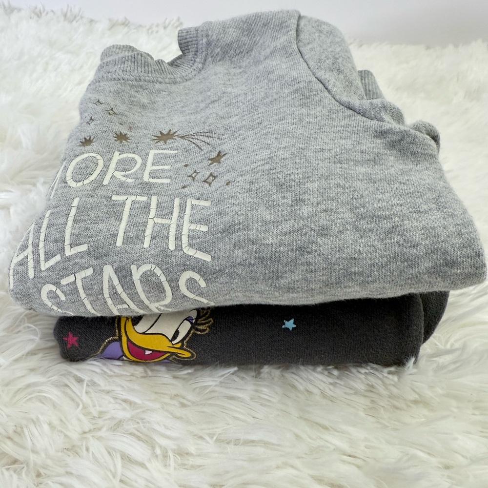Toddler 2T Sweatshirt Bundle – Disney Daisy Duck & Cat & Jack Fleece Pullovers